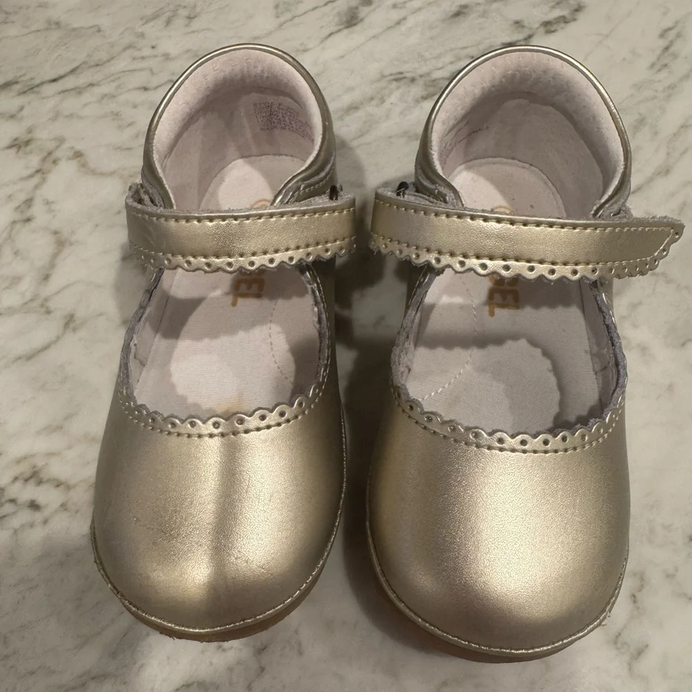 Baby Girl Metallic Gold Mary Jane Walker Shoes
